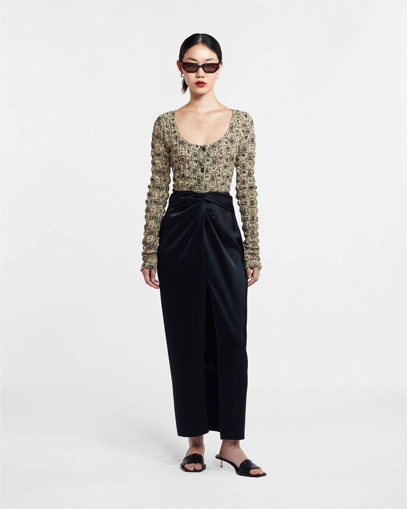 Nanushka Slip Satin Wrap Skirt outlook