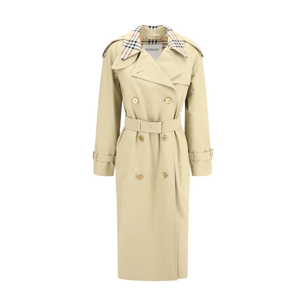 CLASSIC CASTLEFORD TRENCH COAT WITH CHECK COLLAR - 1