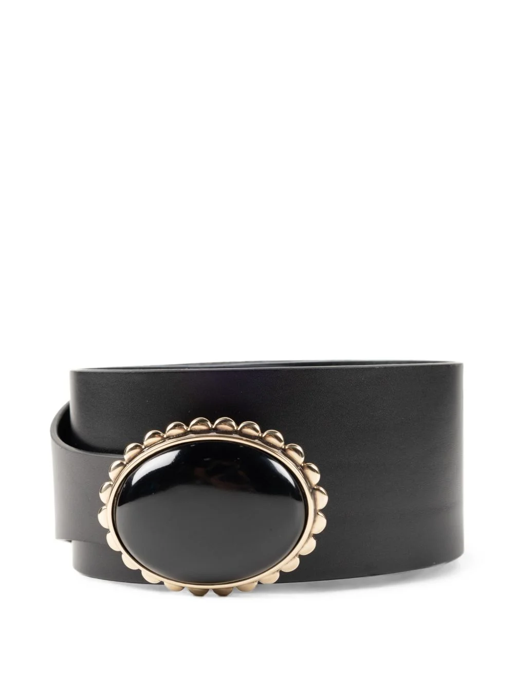 oval-buckle leather belt - 1