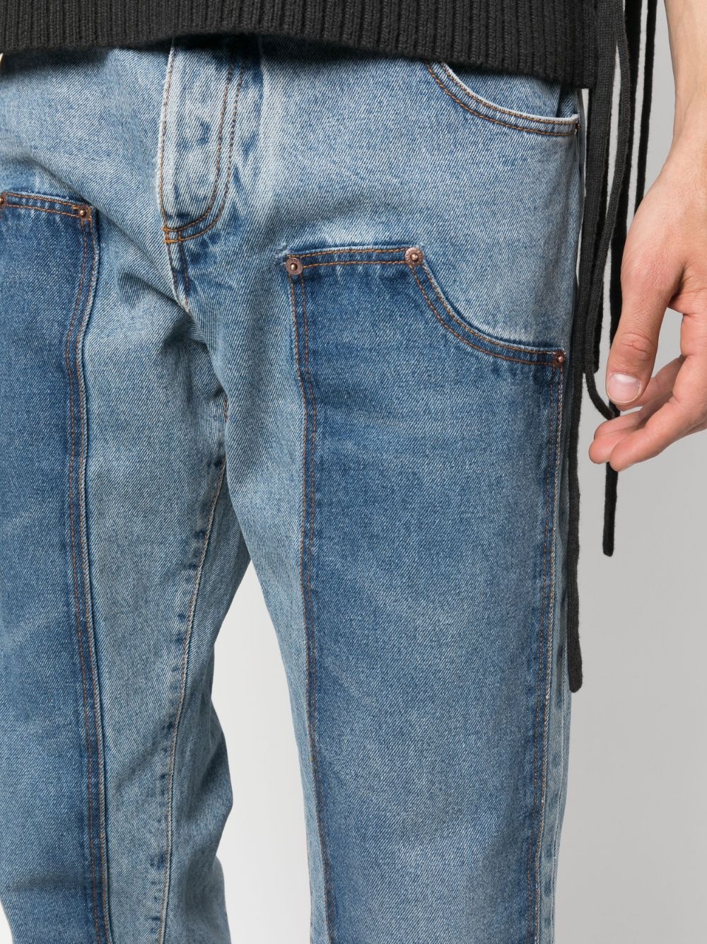 hybrid panelled straight-leg jeans - 5