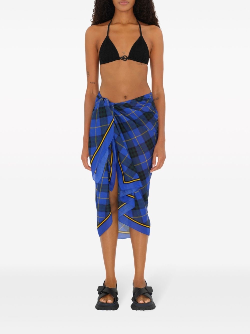 checked cotton scarf - 4