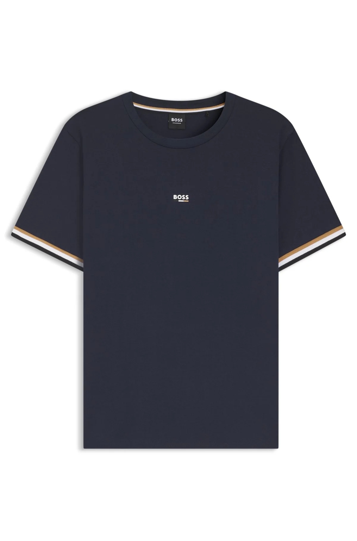 COTTON-BLEND T-SHIRT WITH LOGO AND SIGNATURE STRIPES - 1