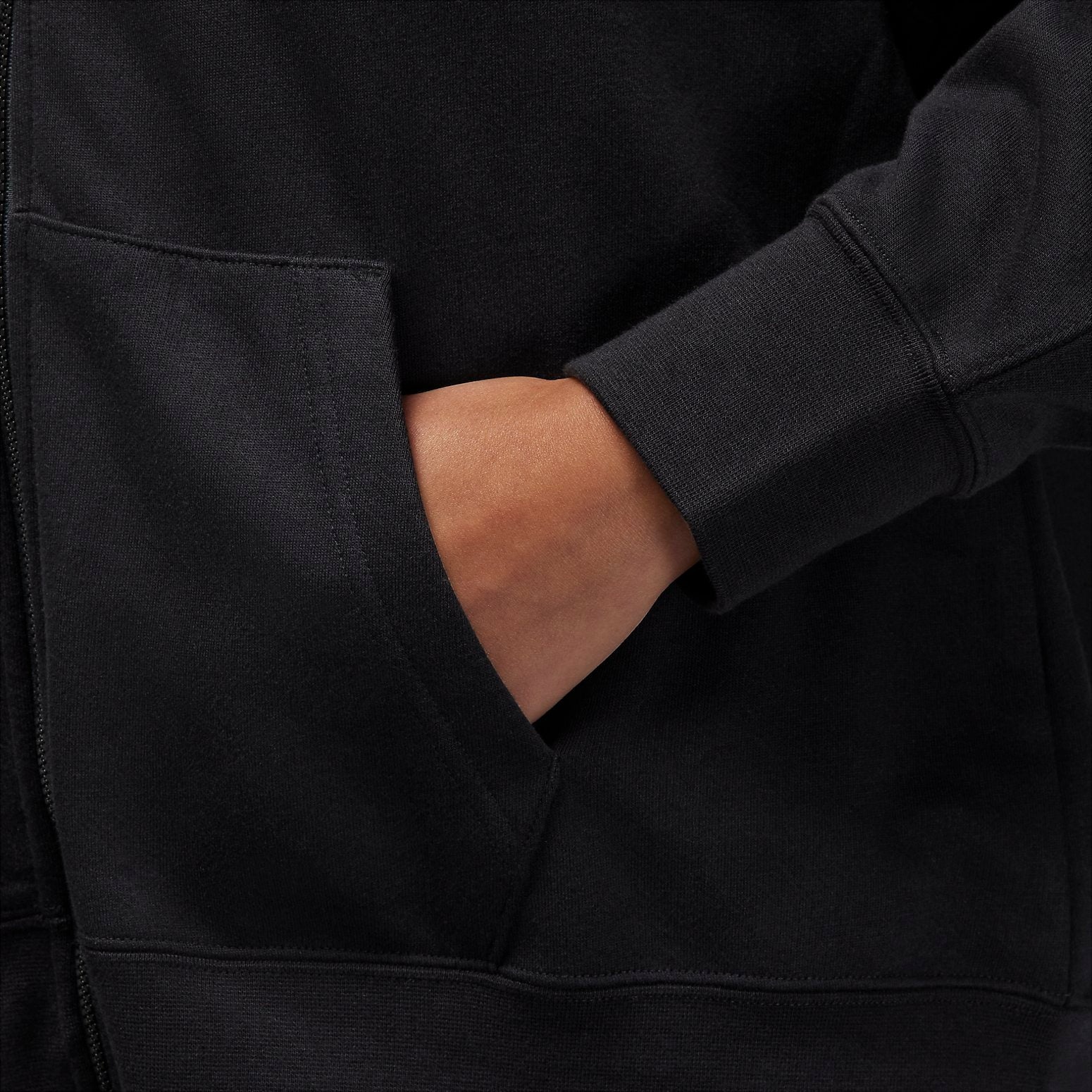 (WMNS) Air Jordan Flight Full-Zip Hoodie 'Black' DZ3360-010 - 3