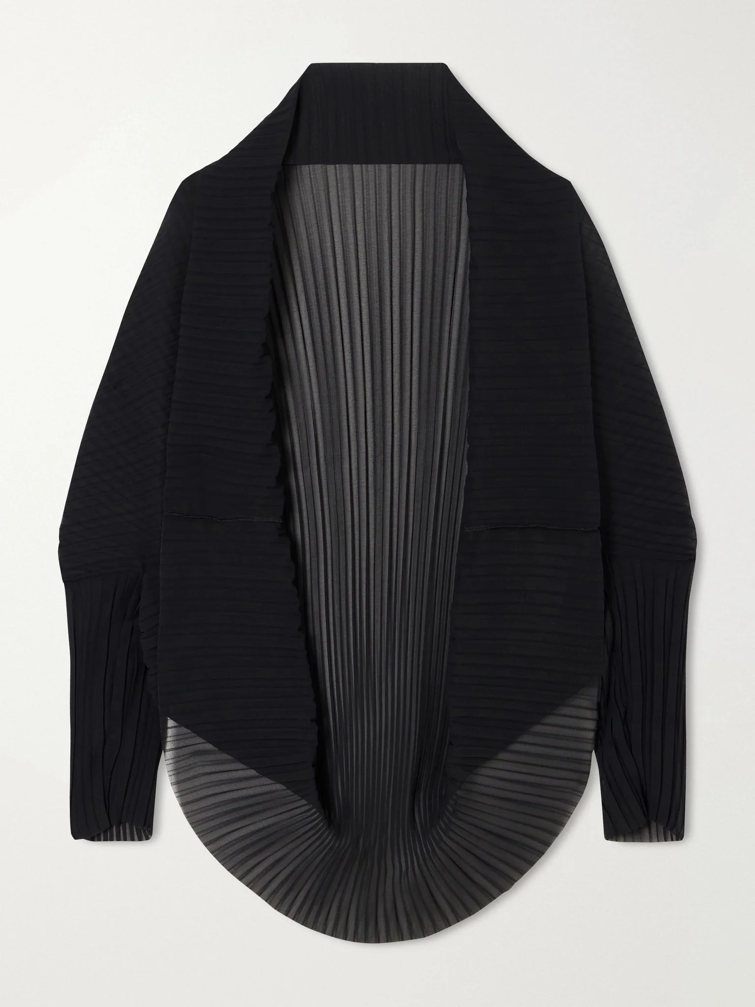 Vesuvio pleated organza blouse Black - 1