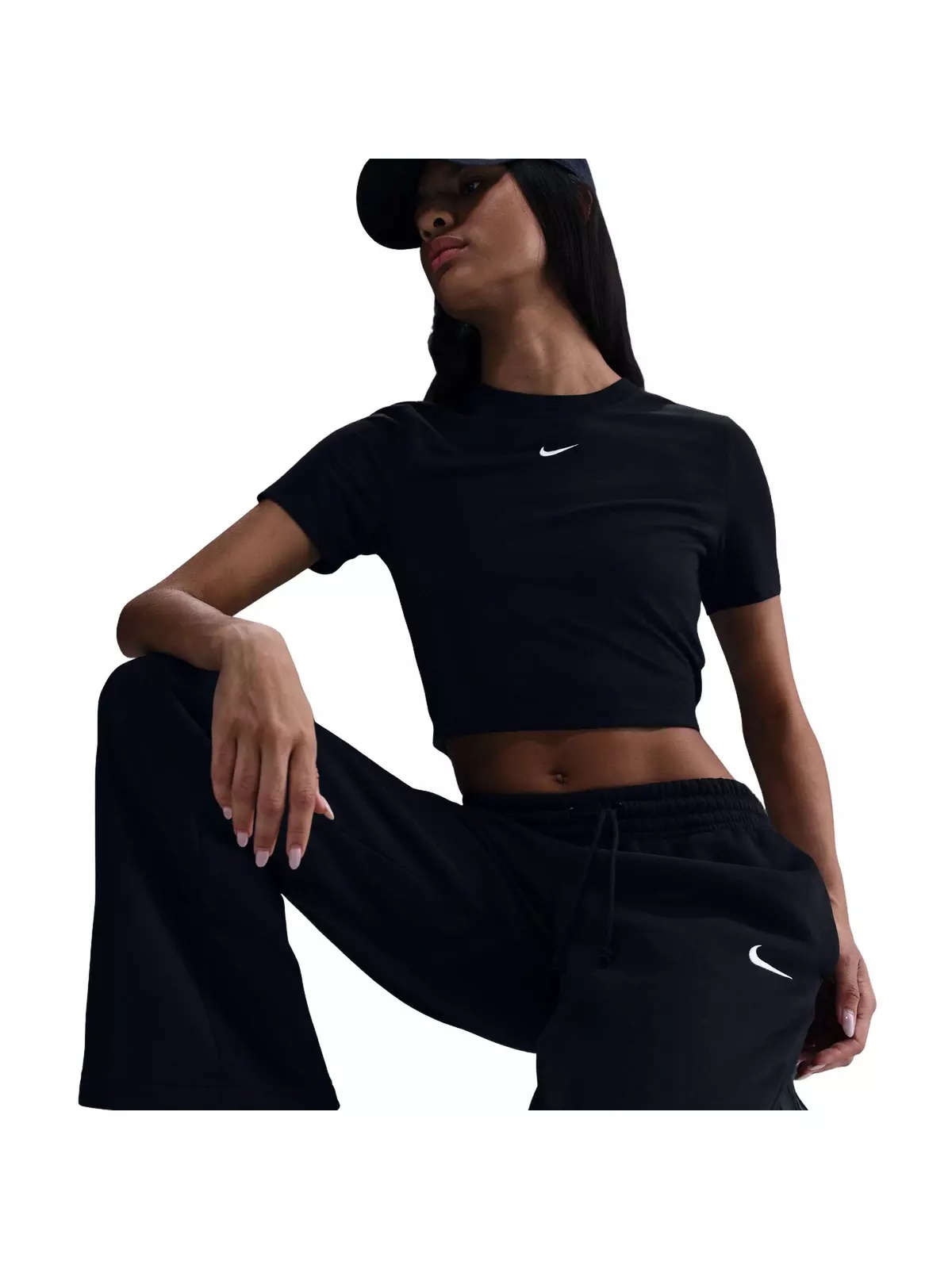 Women's Sportswear Phoenix Fleece Mid-Rise Open-Hem Pants - Black - 5