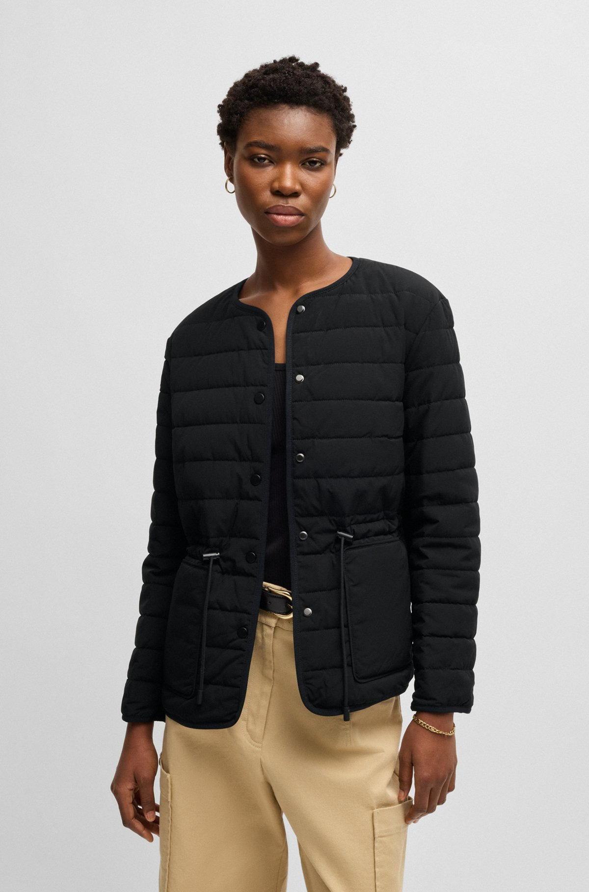 WATER-REPELLENT PADDED JACKET WITH DRAWCORD WAIST - 2