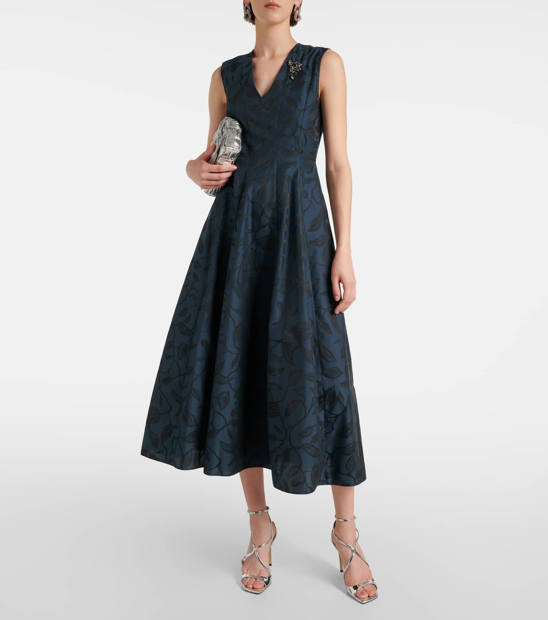 Diego pleated jacquard midi dress - 2