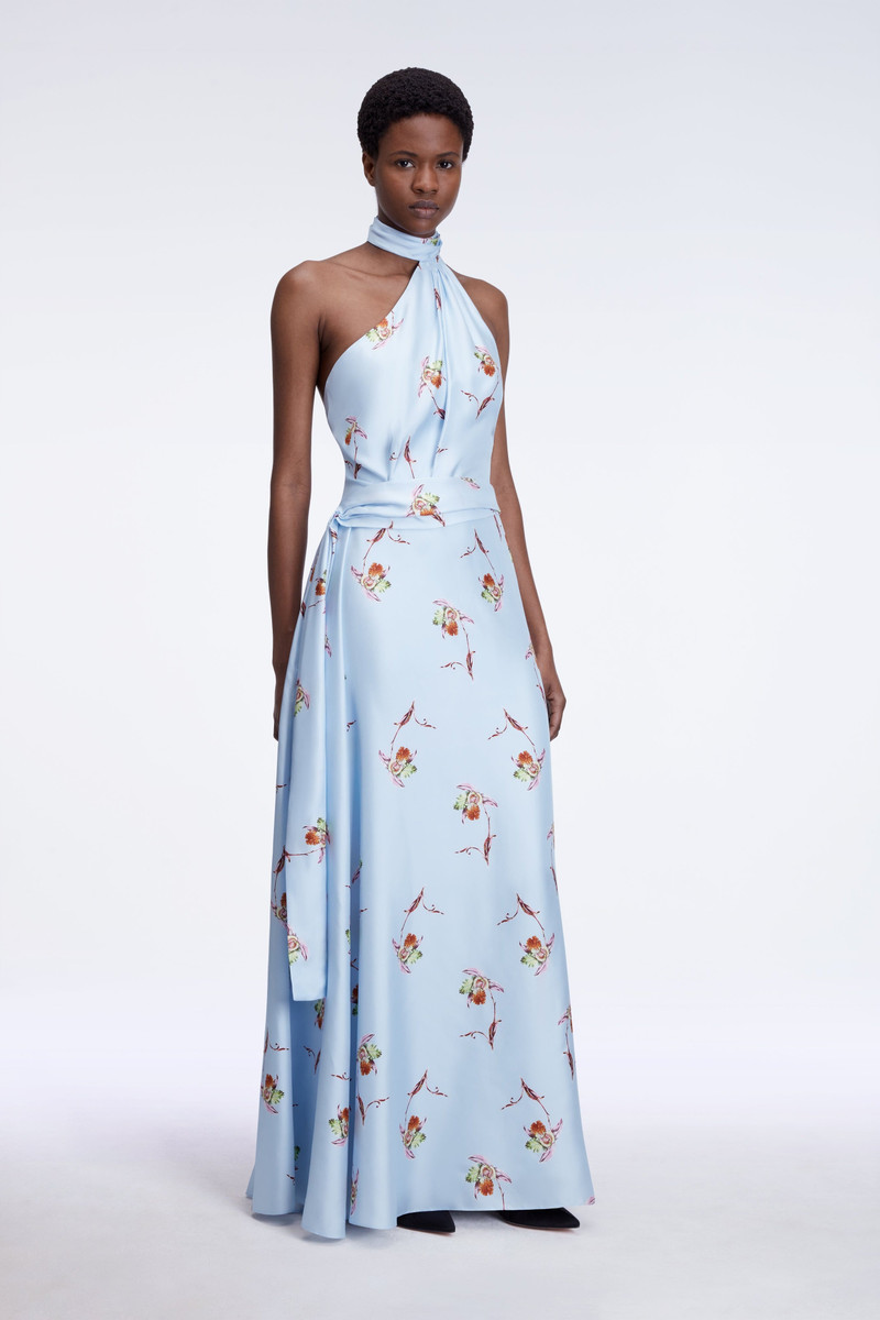 EMILIA WICKSTEAD Desde Dress In Blue Lily Silk Twill outlook