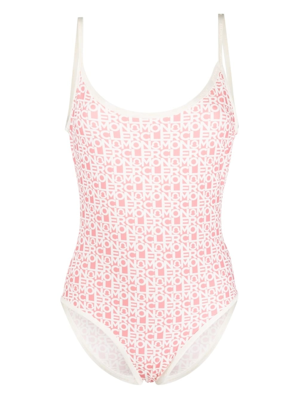 logo-print scoop-back swimsuit - 1