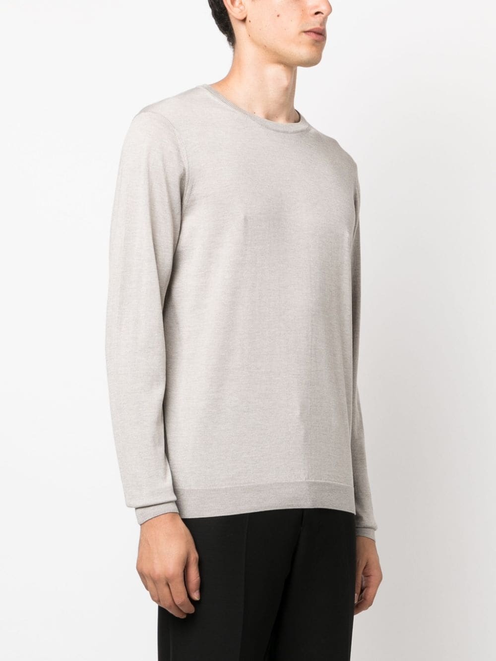 crew-neck silk-cotton jumper - 3