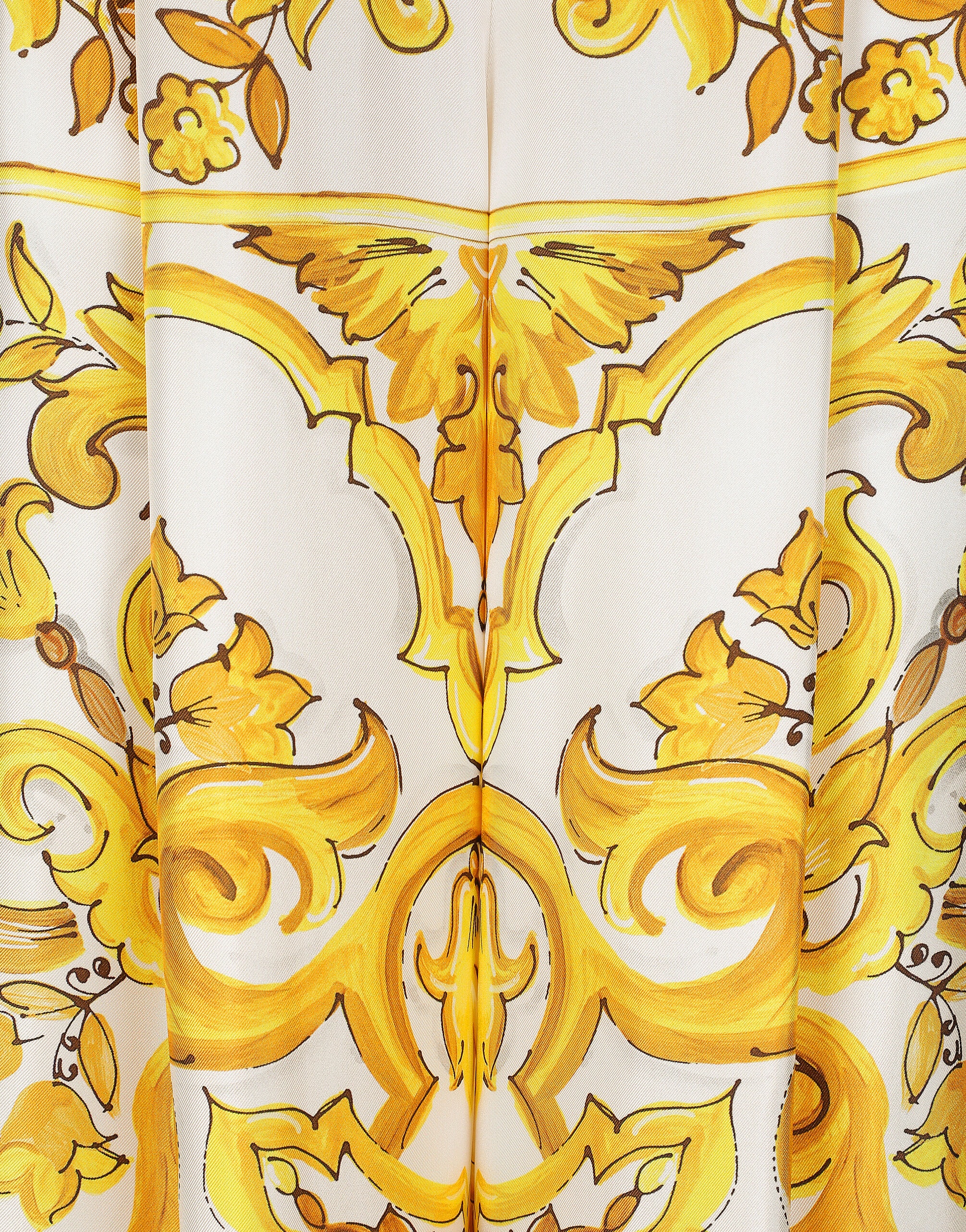 Majolica-print silk twill pants with elasticated waistband - 5