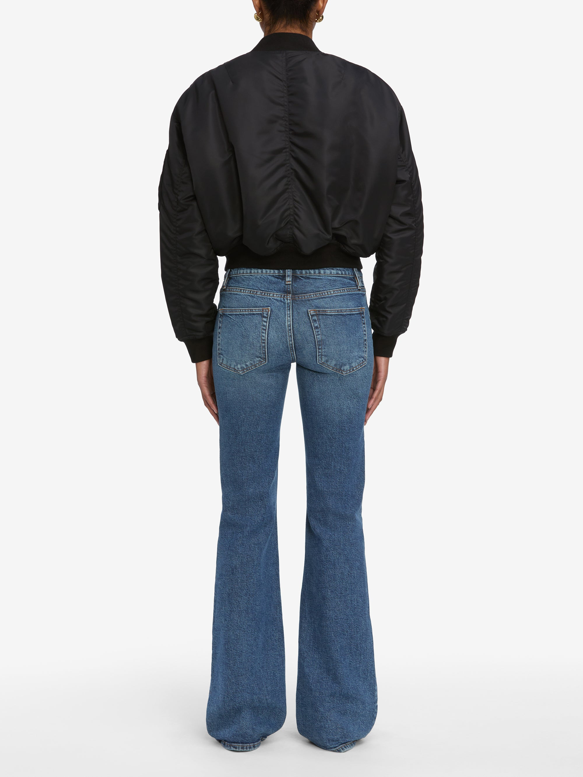 The Nylon Bomber Jacket in Black - 6