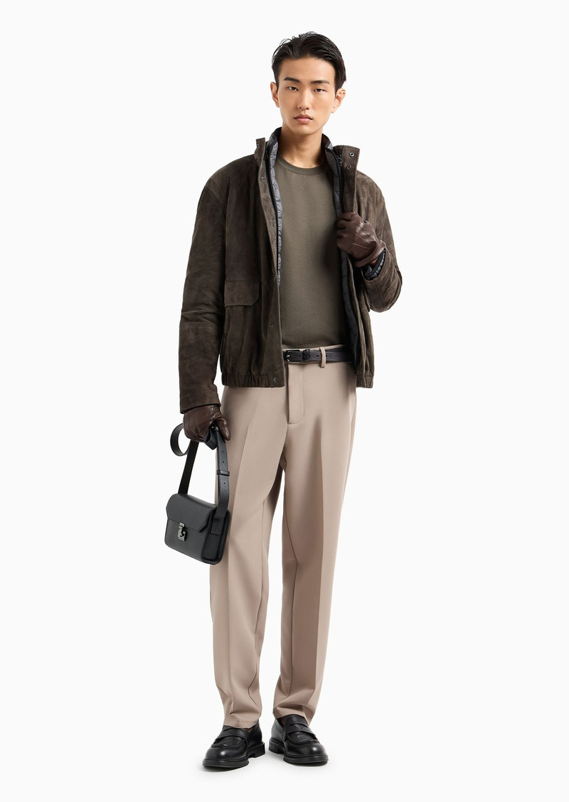 EMPORIO ARMANI Viscose-blend elasticated-waist trousers outlook
