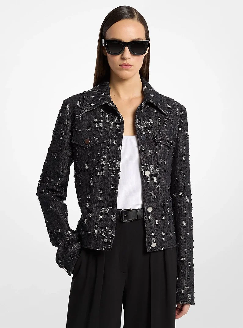 Frayed Denim Jacket - 1