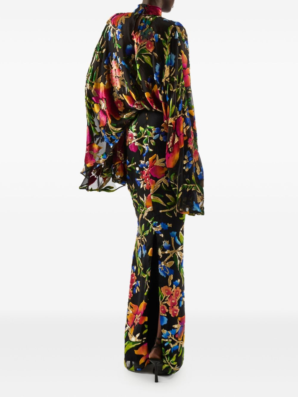 Eolia flared-sleeve floral maxi gown - 3