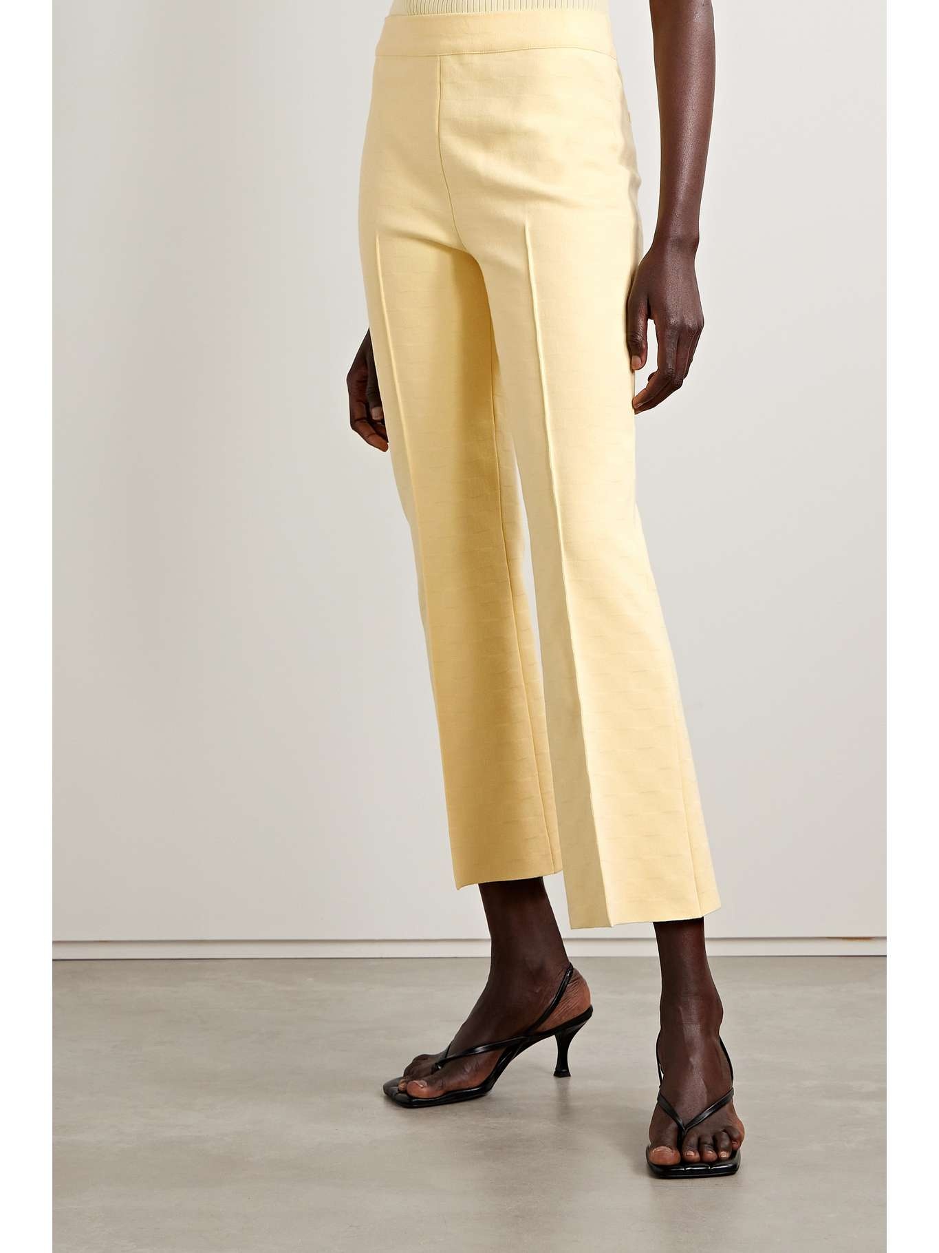 Kick cropped stretch-cotton flared pants - 3