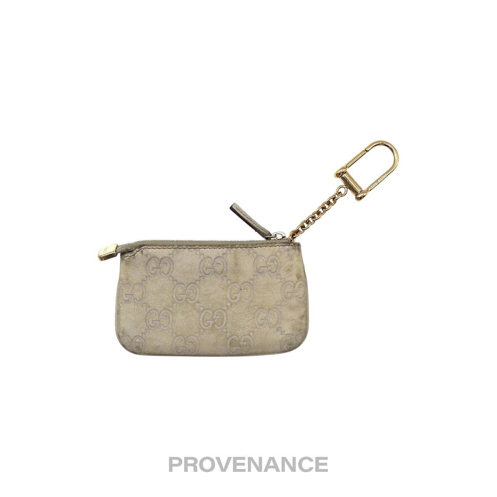 Gucci Key Pouch Cles - Ivory Chalk GG Guccissima Leather - 2