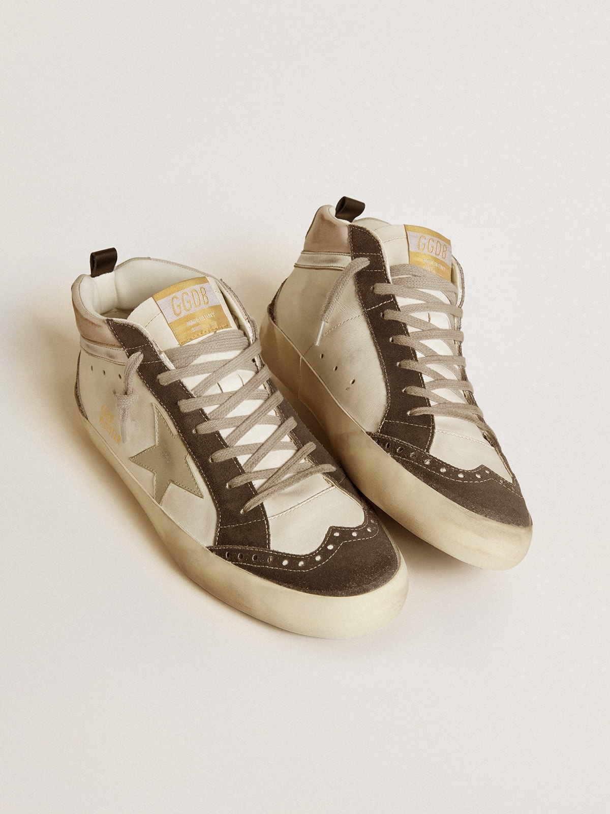 Mid Star with gray leather star and metallic silver leather flash - 2