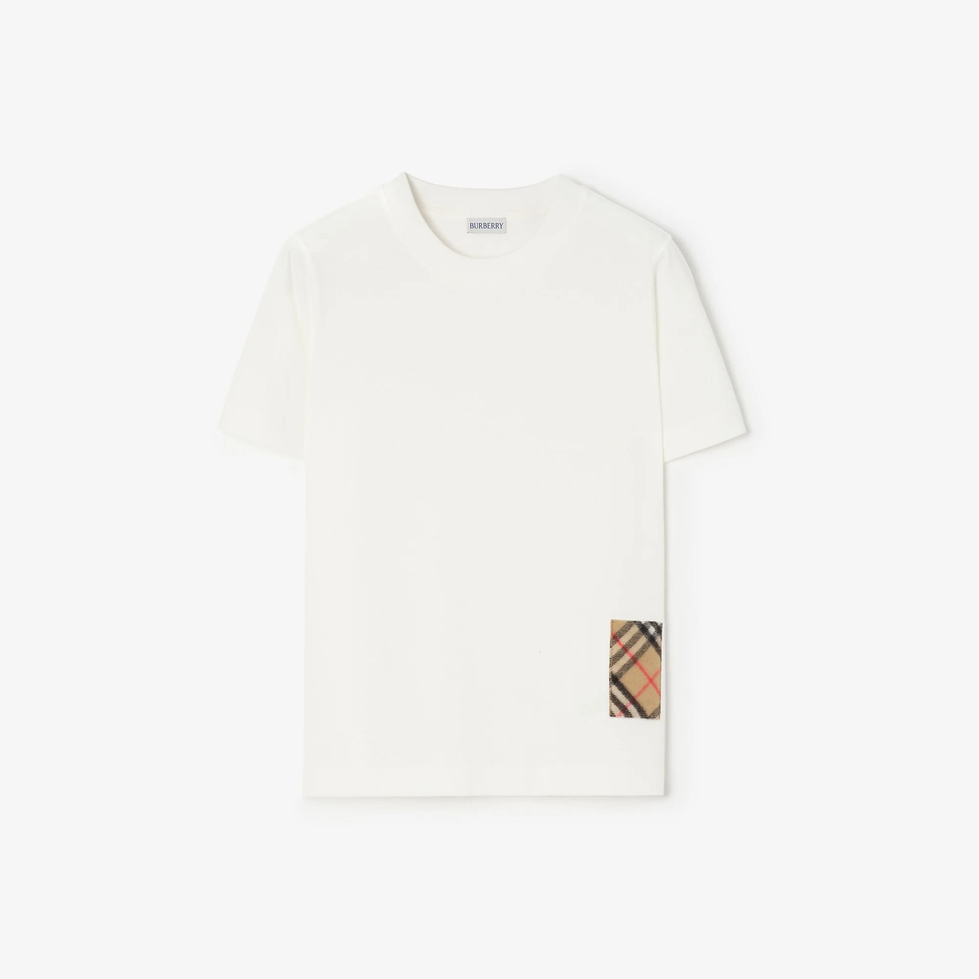 Check Label Cotton T-shirt - 1