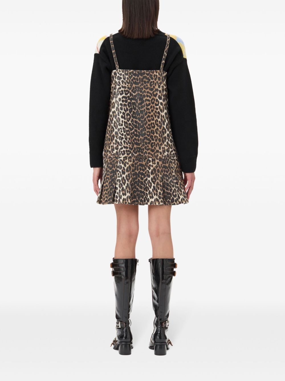 foiled-finish printed mini dress - 4