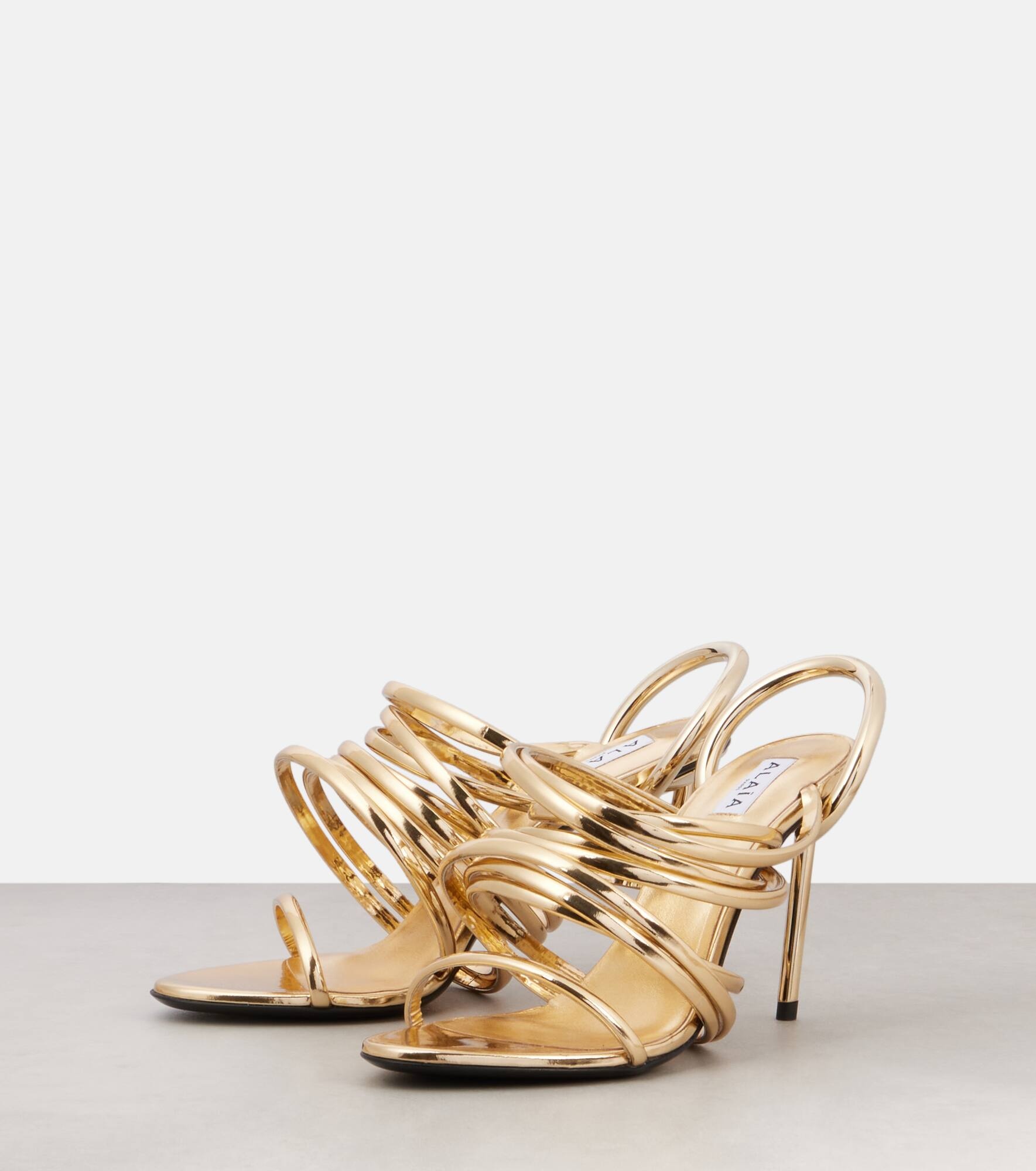 Spiral 90 metallic leather sandals - 4