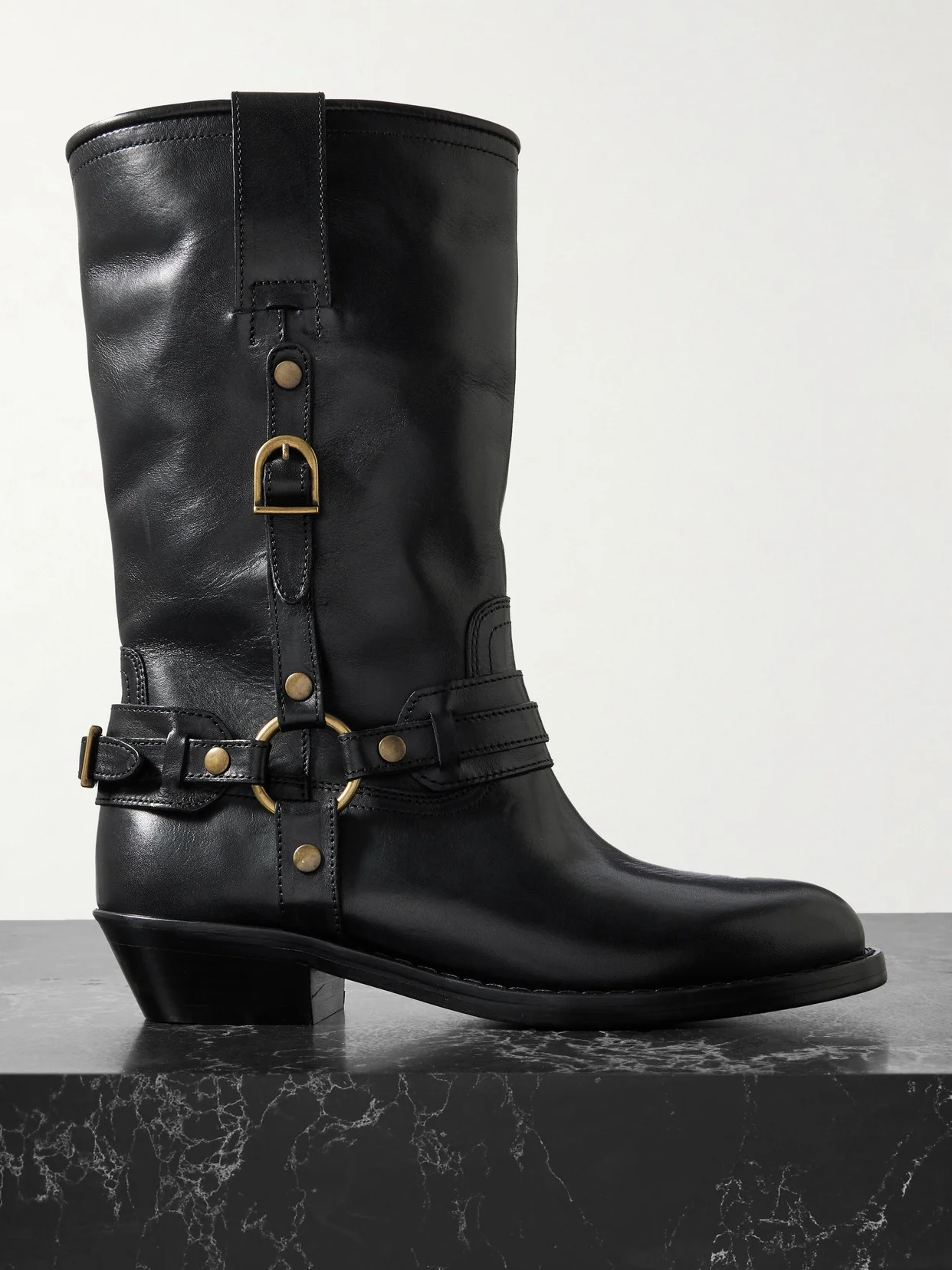 Heiko Buckled Leather Boots - 1