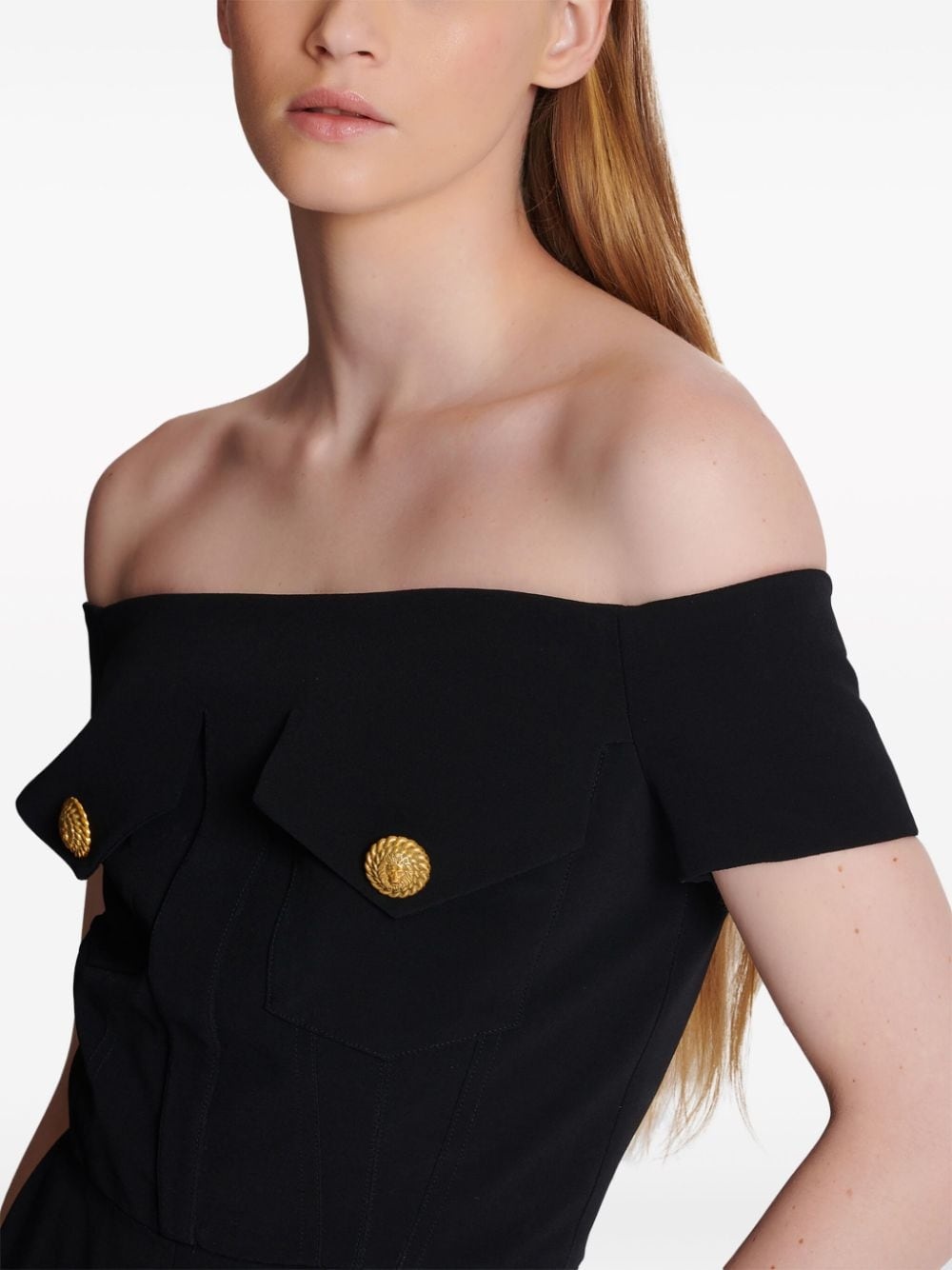 off-shoulder flared jumpsuit - 7