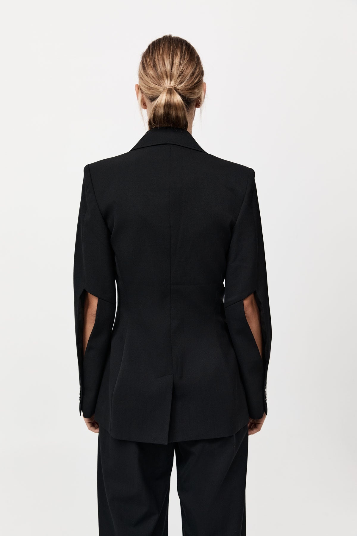 Slim Cut Out Blazer - Black - 4