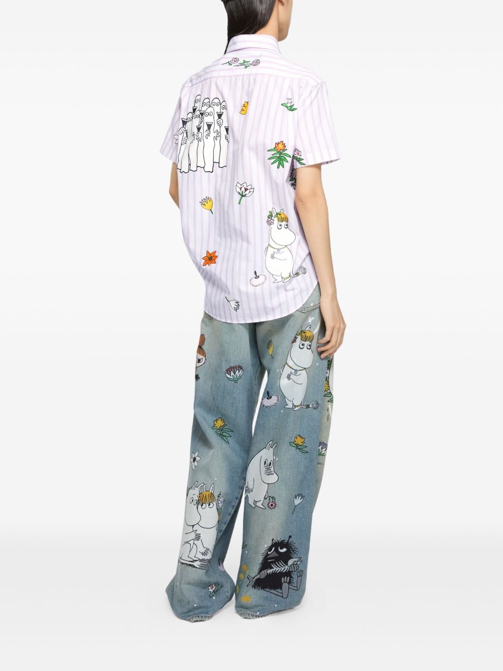 graphic-print striped shirt - 3