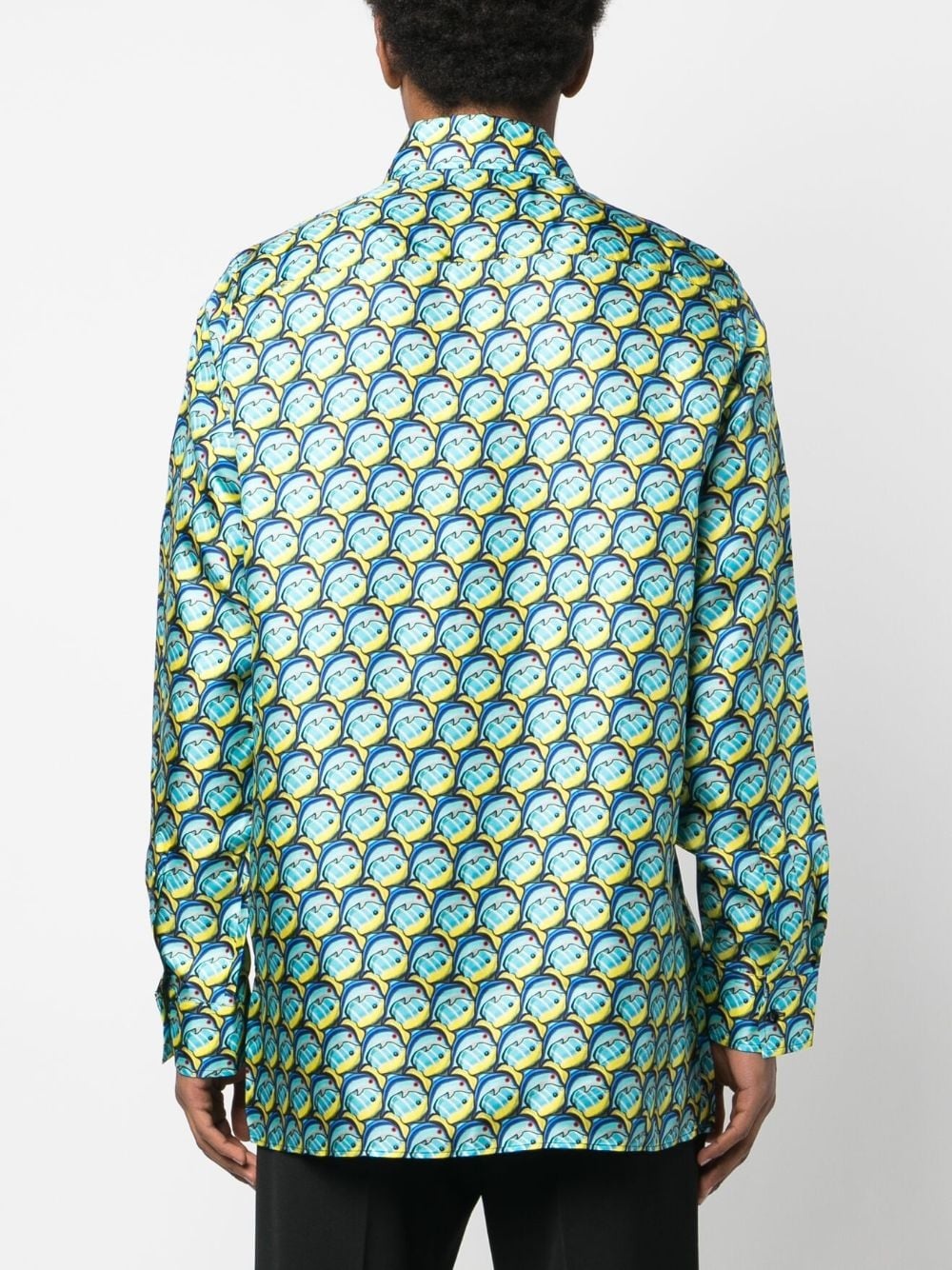 graphic-print satin-finish shirt - 4