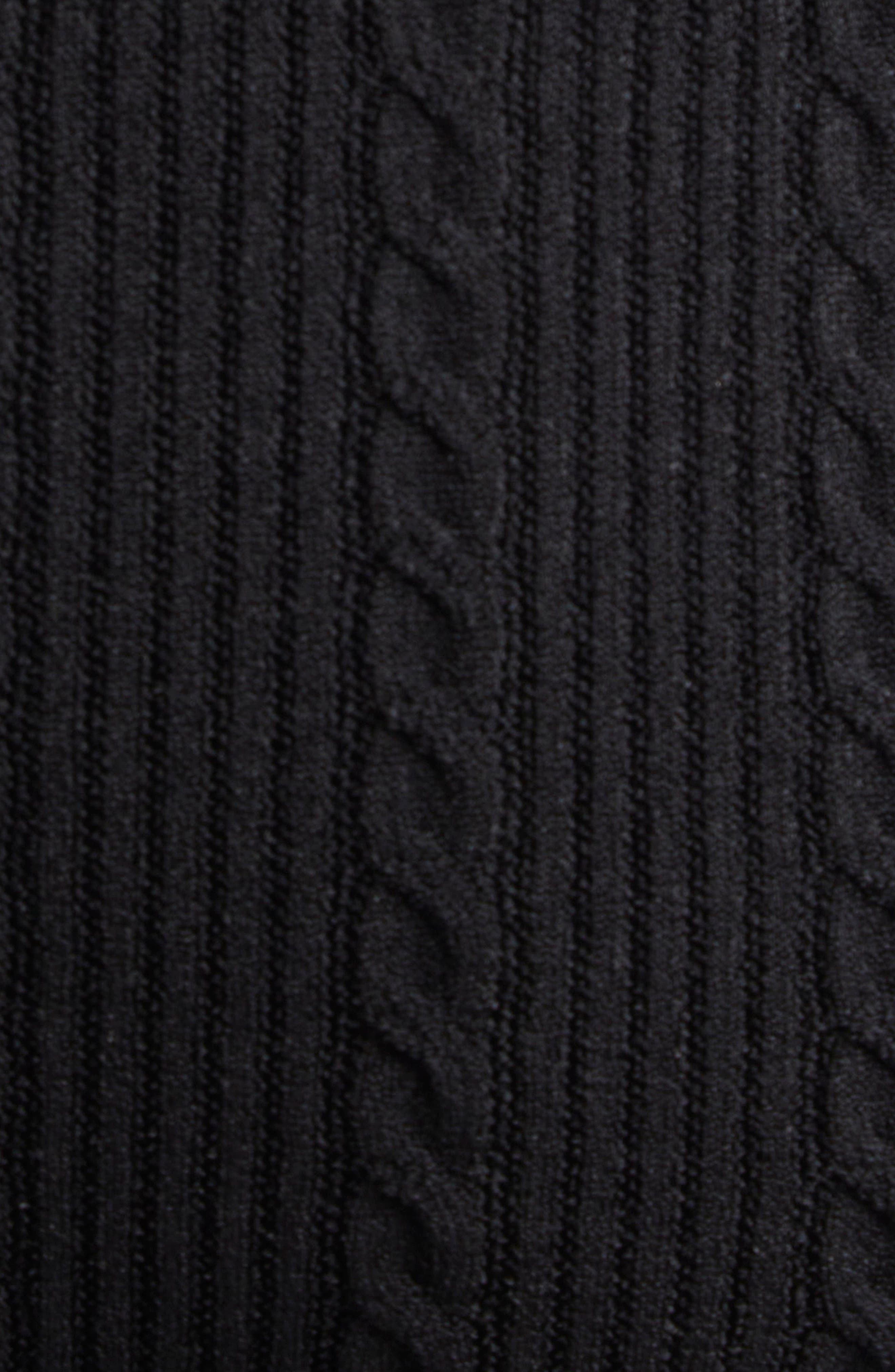 Balmain Colorblock Twisted Cable Knit Sweater Dress in Eab Blk/White at Nordstrom - 6