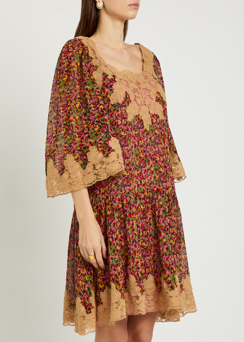 BODE Bode Confetti Floral Silk Mini Dress outlook