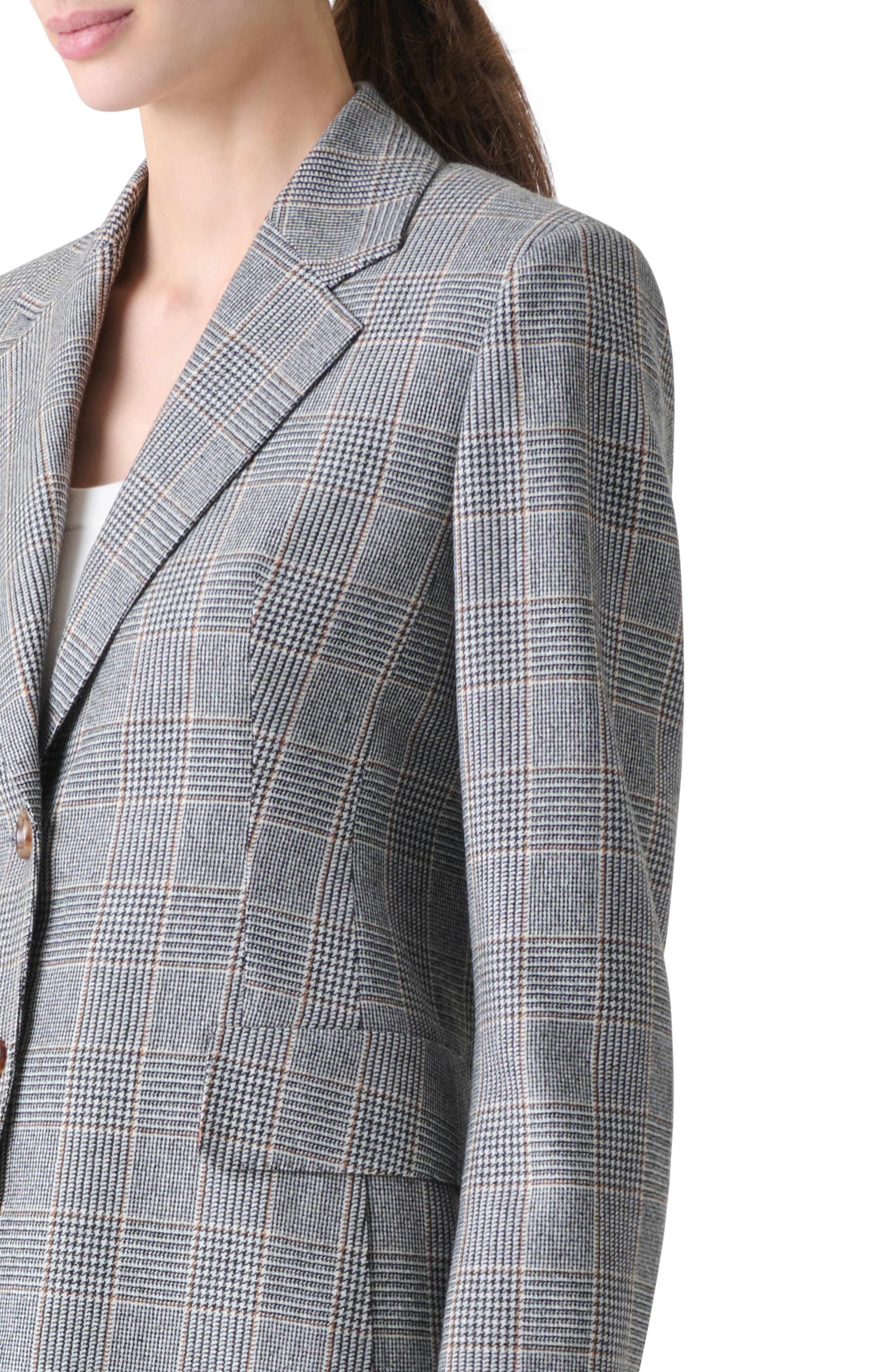 Akris Arie Check Cashmere Jacket in Black-Terra at Nordstrom - 4