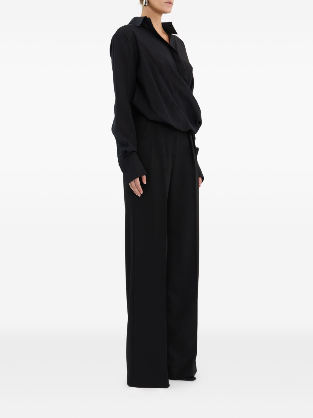 Noor twist-front collared shirt - 3