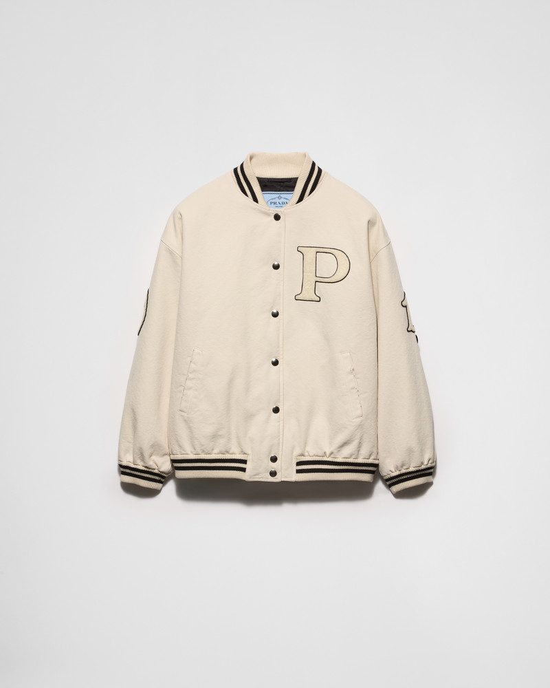 Canvas bomber jacket with patches - 1