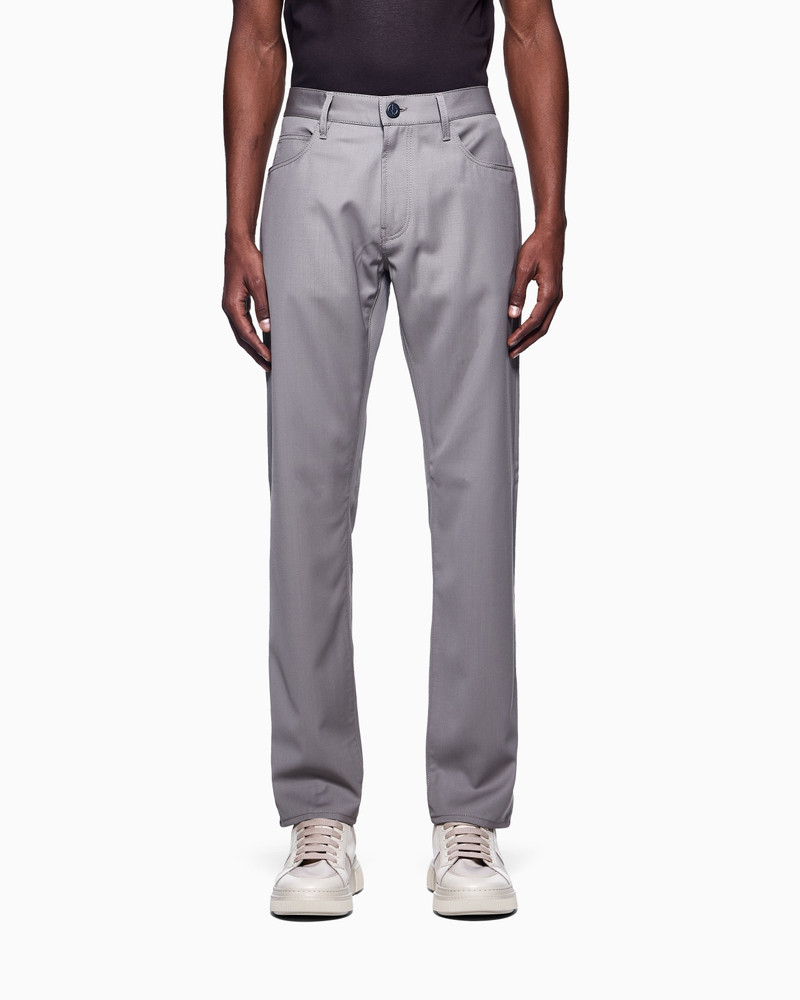 GIORGIO ARMANI REGULAR-FIT FIVE-POCKET VIRGIN-WOOL TROUSERS outlook