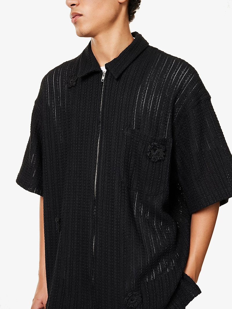 Daisy-Motif Patch-Pocket Cotton-Blend Shirt 5