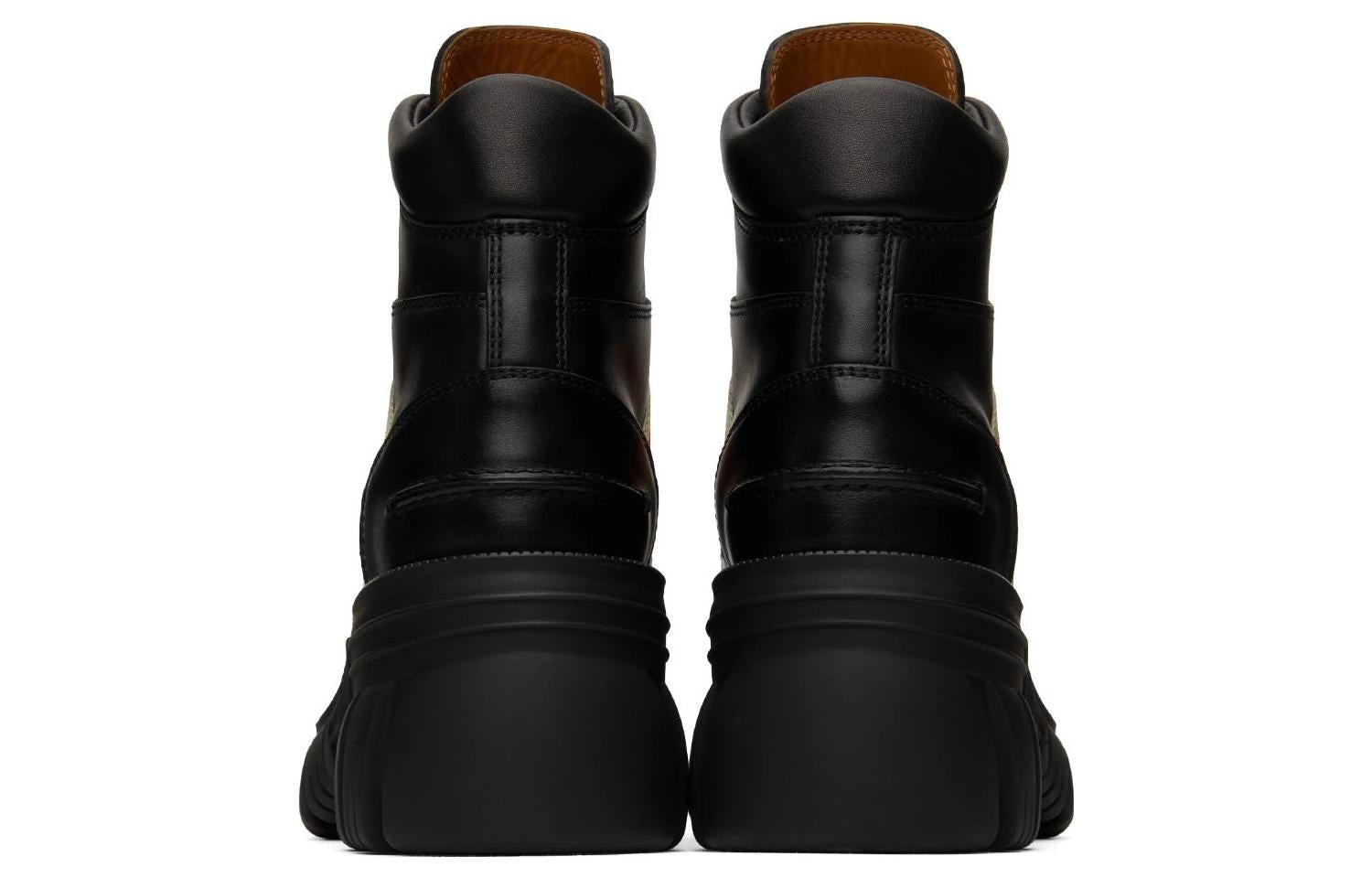 (WMNS) Gucci Interlocking Lace-Up Boots 'Black' 663594-DTNE0-1080 - 5