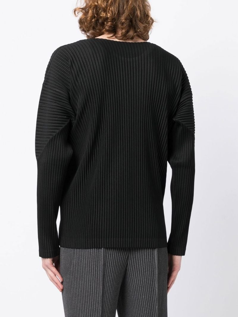 long-sleeve plissé T-shirt - 4
