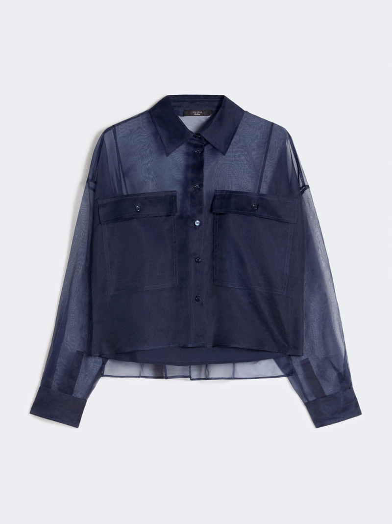 COLOMBA Silk organza shirt - NAVY 1