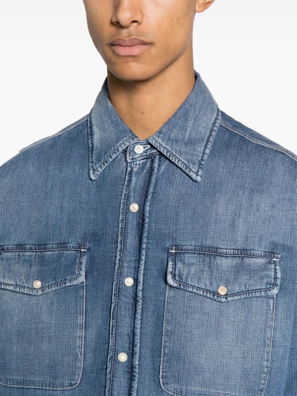 Seal-embroidered denim jacket - 5