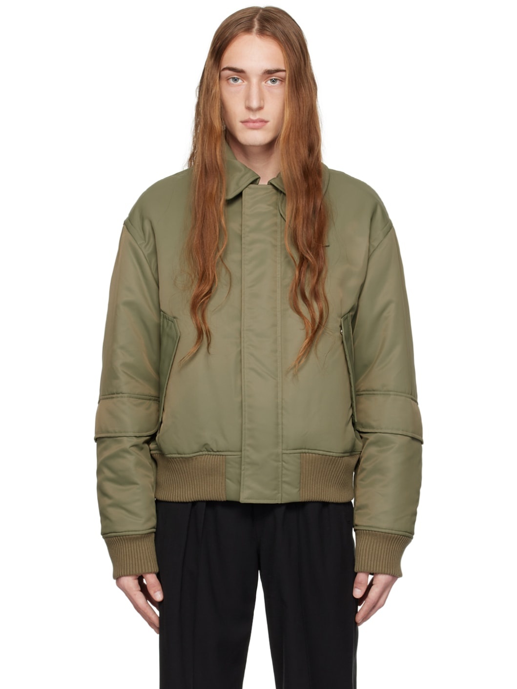 Khaki Relaxed Bomber Jacket - 1