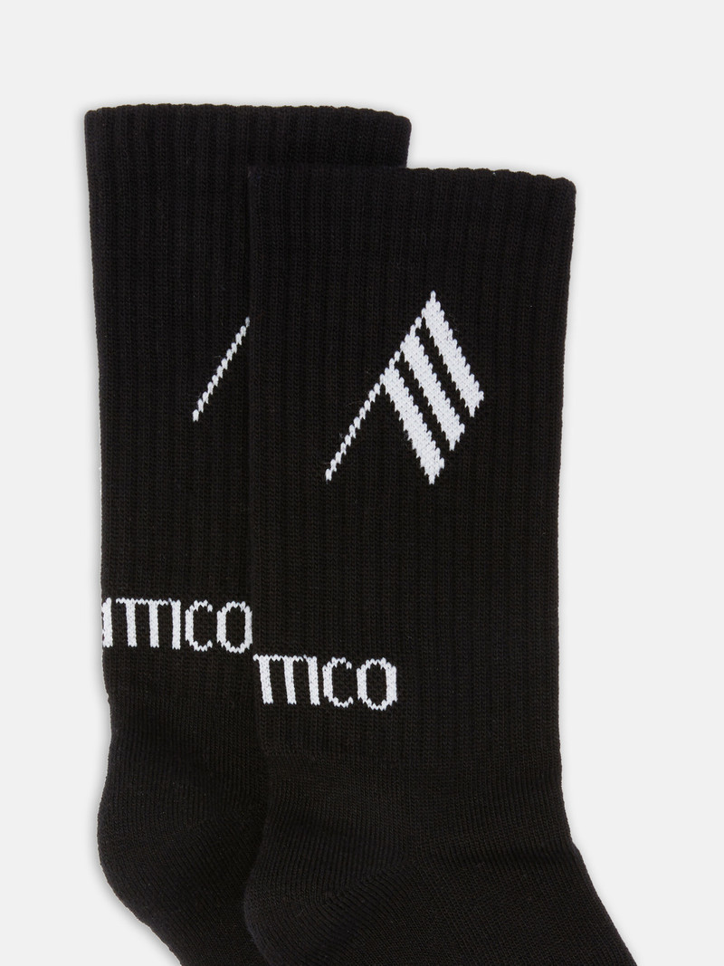 THE ATTICO BLACK AND MILK SHORT LENGTH SOCKS outlook