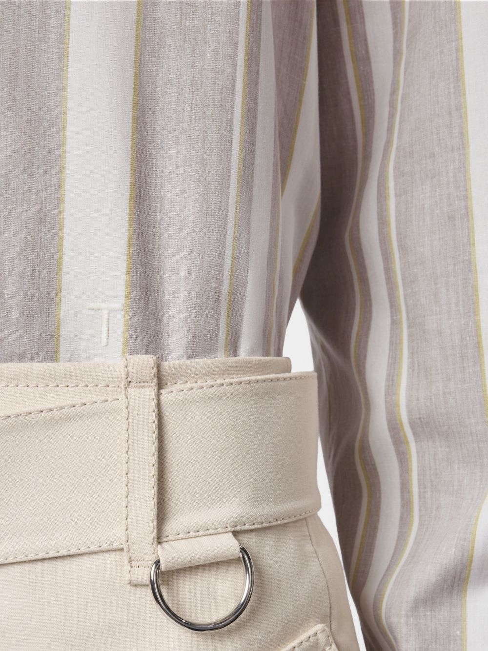 striped belted shirt - 5