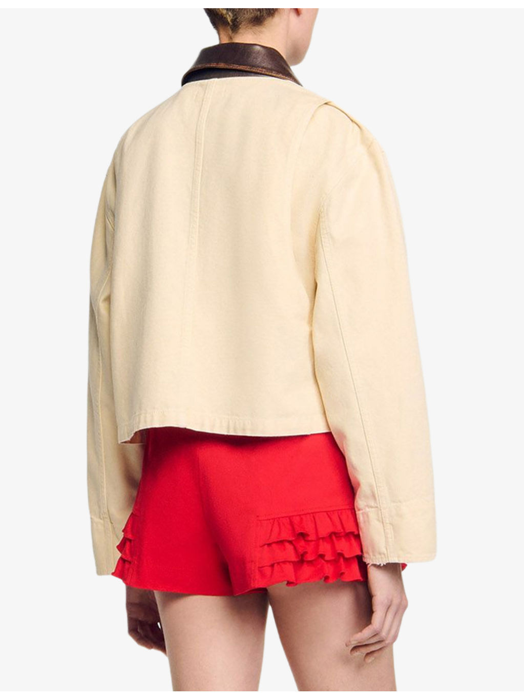 Contrast-Collar Cotton Workwear Jacket - 4