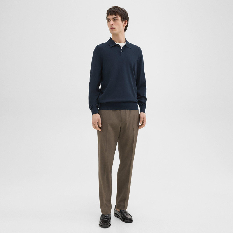 Theory Goris Long-Sleeve Polo Shirt in Light Bilen outlook