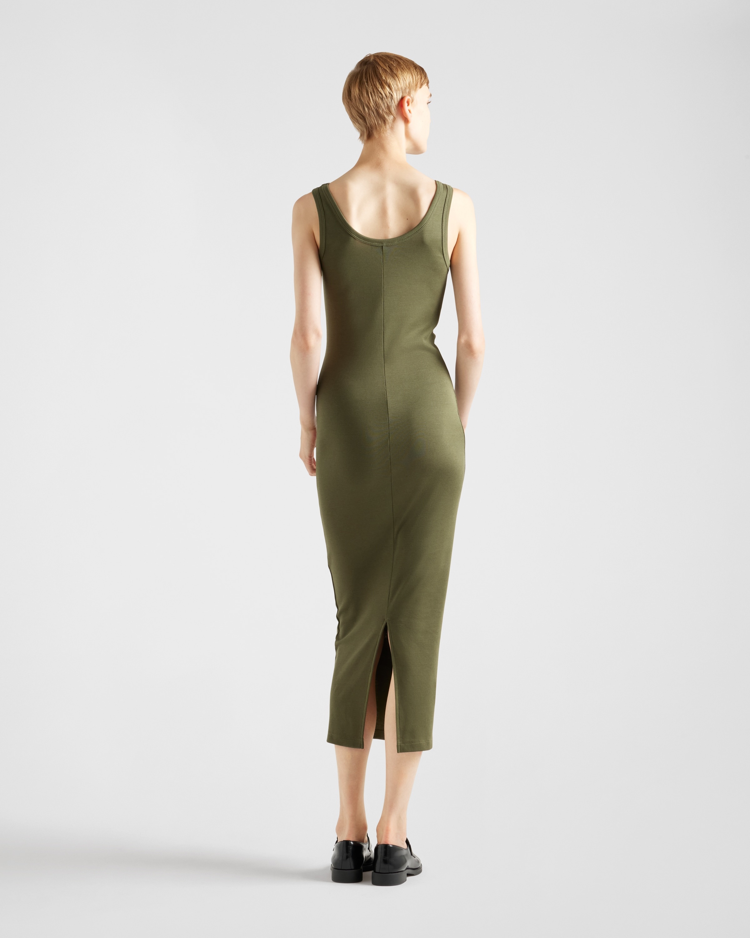 Ribbed knit cotton dress - 5