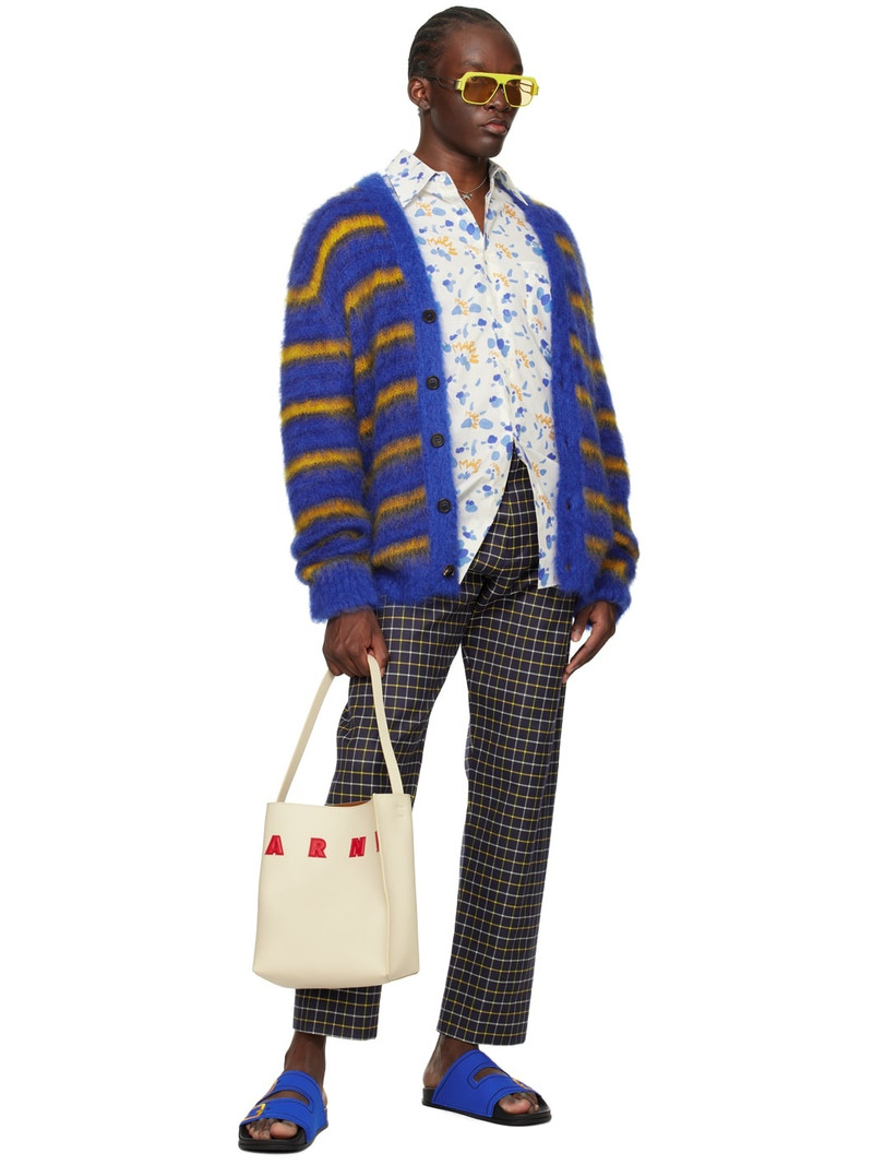 Marni Blue Trompe L'œil Slides outlook