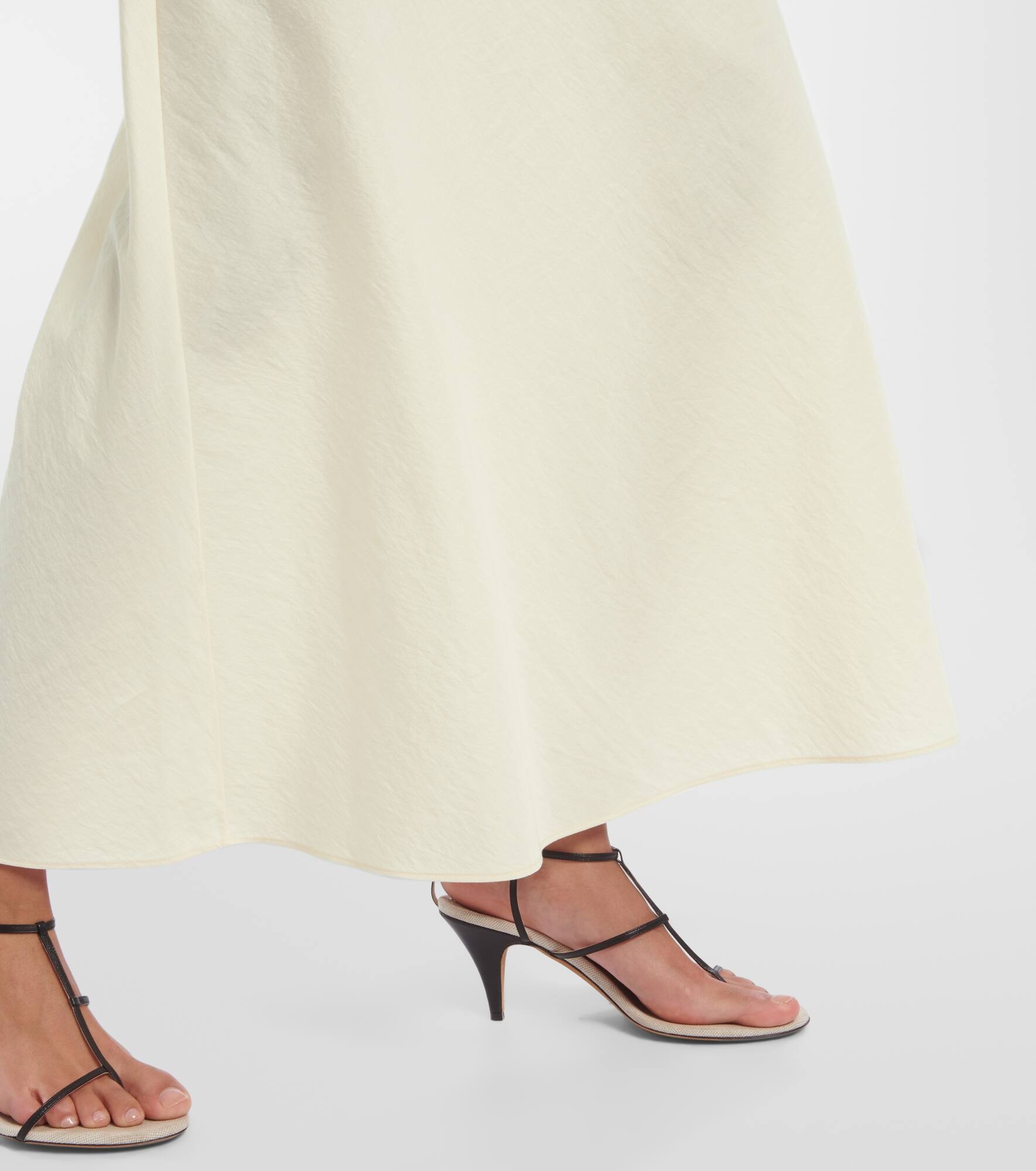 Mauva silk and cotton organza maxi skirt - 5
