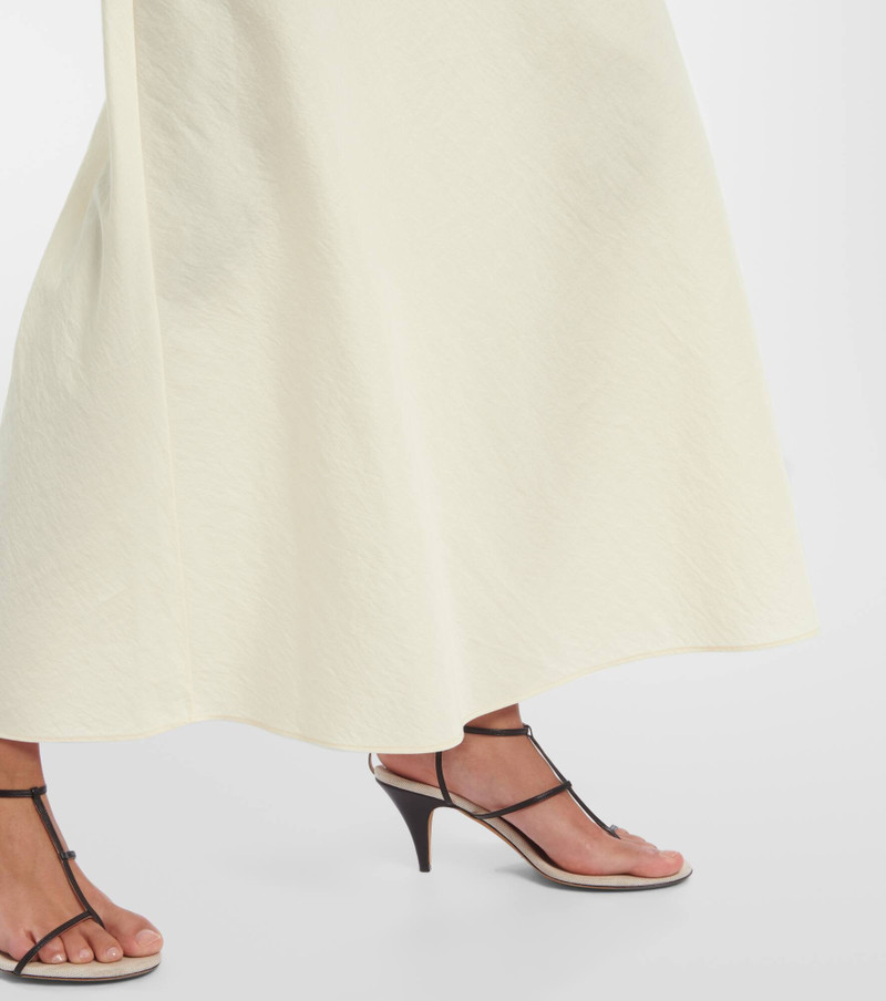 Mauva silk and cotton organza maxi skirt 5